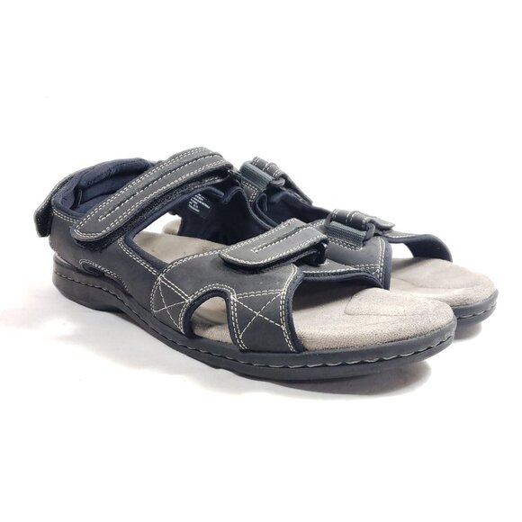 Dockers Mens 12 Black Sandals With Adjustable Straps & Cushioned Soles - Picture 1 of 9